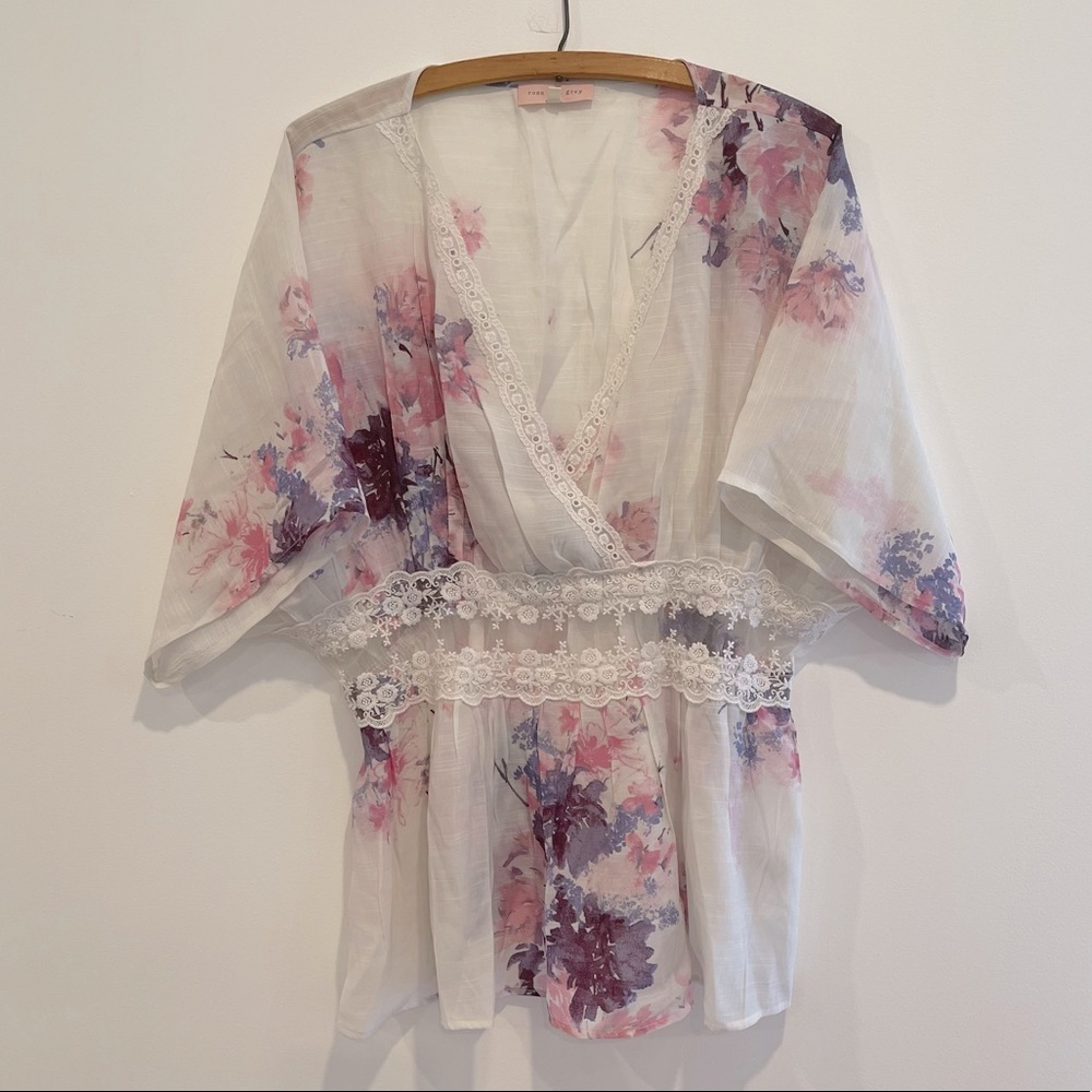 NWOT Rose & Grey Sheer Blouse Size XL